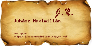 Juhász Maximilián névjegykártya